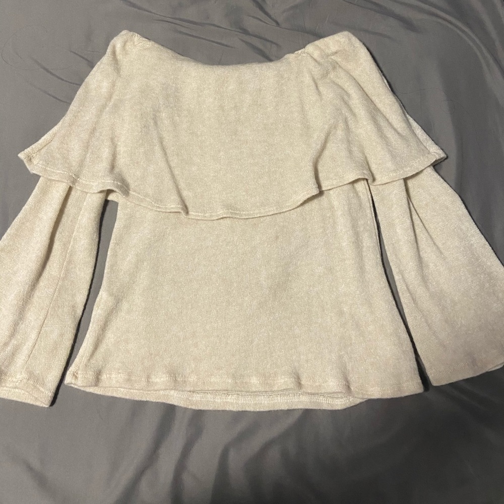 Cozy warm off the shoulder top